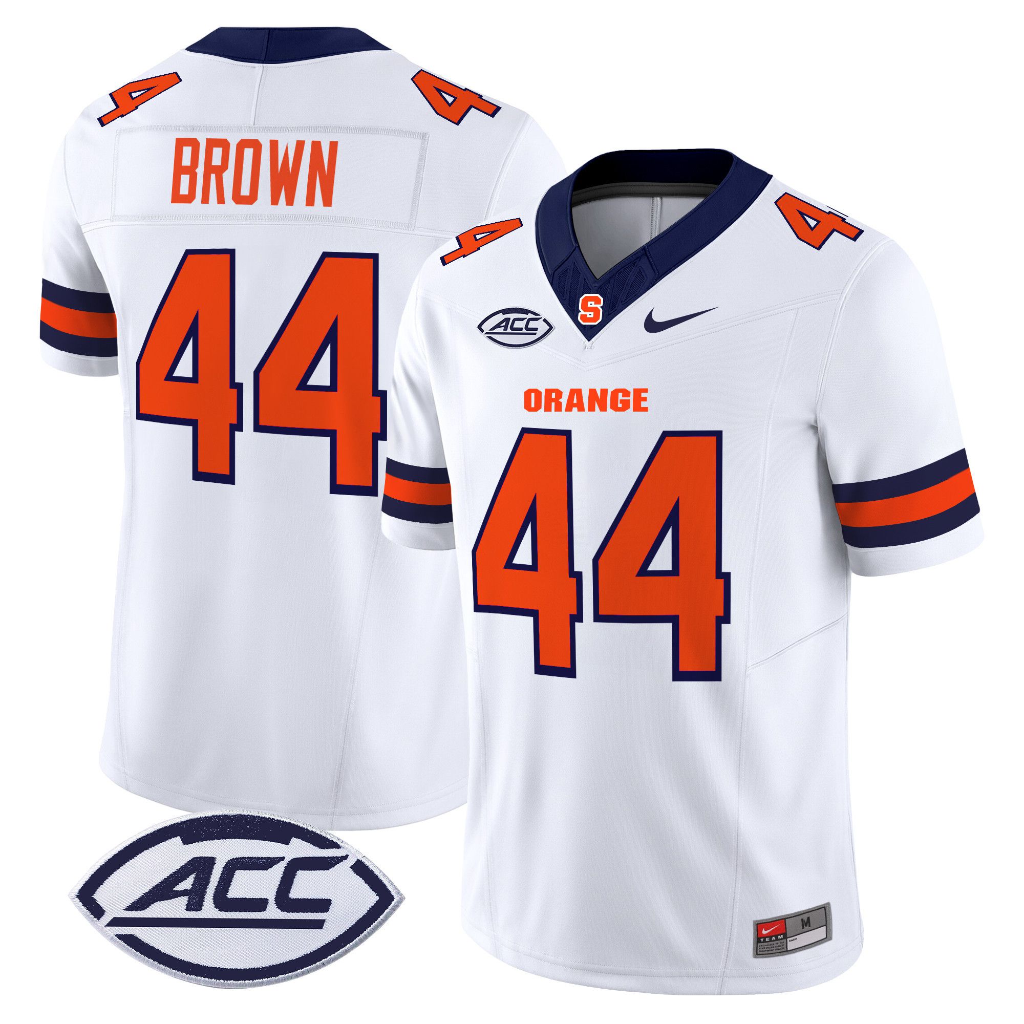 Men Syracuse Orange #44 Brown White Nike 2024 Vapor Limited NCAA Jersey